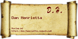 Dan Henrietta névjegykártya